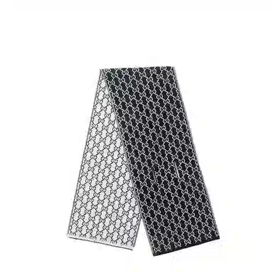 山一丸 新款短款秋冬护颈交叉巾潮字母轻奢 绒线围巾 男女同款情侣款