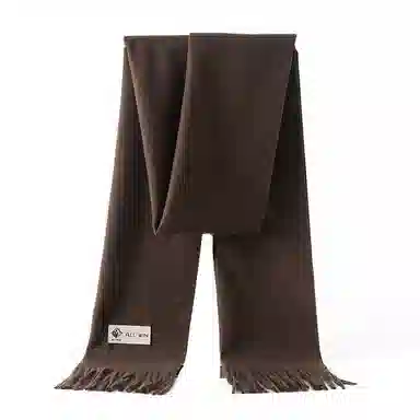 山一丸 仿羊绒冬季纯色百搭韩版保暖秋冬披肩流苏高级感 绒线围巾 男女同款情侣款