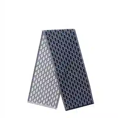 山一丸 新款短款秋冬护颈交叉巾潮字母轻奢 绒线围巾 男女同款情侣款