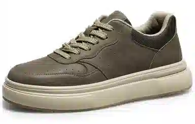 德赛 头层牛皮 空军一号 通勤百搭 复古休闲 学生穿搭 厚底增高 时尚简约 防滑耐磨 低帮 板鞋 男款