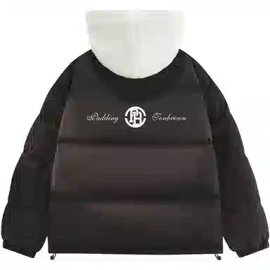 帕丁顿熊 假两件连帽拼接纯色宽松休闲防风面包服防寒保暖加厚棉服 男女同款