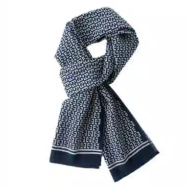 山一丸 秋冬季加厚保暖韩版百搭时尚字母 绒线围巾 男款