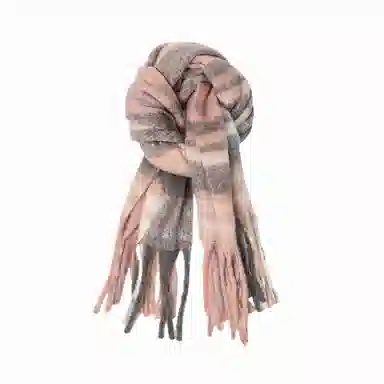 北极绒 冬季高级感格子英伦风学院超大长加厚保暖氛围感 绒线围巾 男女同款情侣款