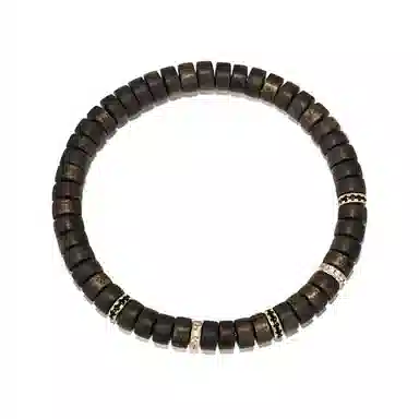 周帝王 【过手留香】平安喜乐福禄吉祥素串单圈文玩复兴佛珠盘串念珠转运招财纳福 新中式小众 檀木 手串 男女同款情侣款