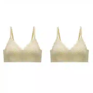 棉基因 无钢圈薄款无痕小胸聚拢收副乳透气文胸 女款 组合装