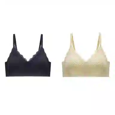 棉基因 无钢圈薄款无痕小胸聚拢收副乳透气文胸 女款 组合装