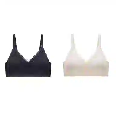 棉基因 薄款无痕无钢圈小胸聚拢收副乳透气文胸 女款 组合装