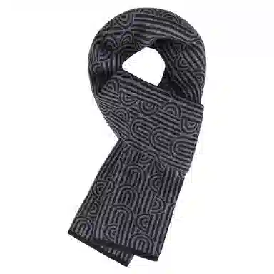 啄木鸟 欧美时尚纯羊毛秋冬季加厚保暖防风商务休闲围脖新款韩式条纹高档脖套精装 绒线围巾 男款