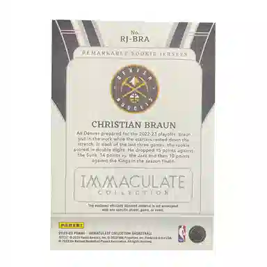 PANINI 2022-23 immaculate rc 8599