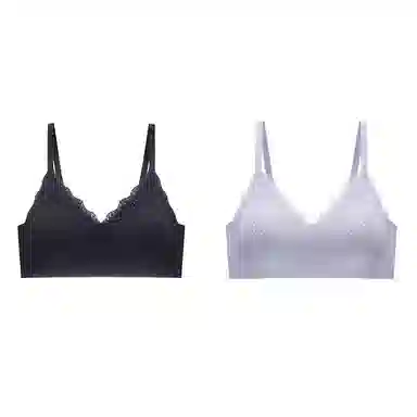 棉基因 薄款无痕无钢圈小胸聚拢收副乳透气文胸 女款 组合装