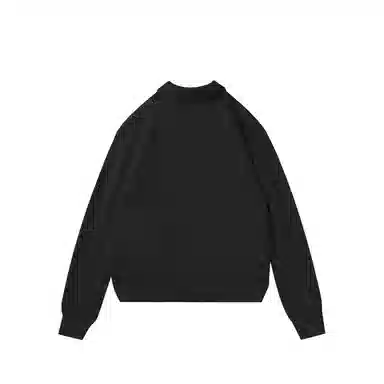 我是大卫 韩版气质纯色慵懒风翻领重磅高级日系针织衫 男女同款