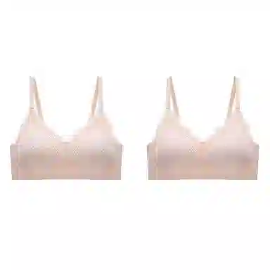 棉基因 无钢圈薄款无痕小胸聚拢收副乳透气文胸 女款 组合装