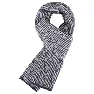 啄木鸟 欧美时尚纯羊毛秋冬季加厚保暖防风商务休闲围脖新款韩式条纹高档脖套精装 绒线围巾 男款