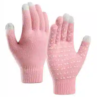 木林森 秋冬季保暖游戏触屏骑车休闲简约 腈纶 毛线手套 男女同款情侣款