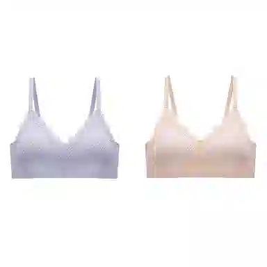 棉基因 无钢圈薄款无痕小胸聚拢收副乳透气文胸 女款 组合装