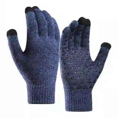 木林森 秋冬季保暖游戏触屏骑车休闲简约 腈纶 毛线手套 男女同款情侣款