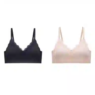 棉基因 无钢圈薄款无痕小胸聚拢收副乳透气文胸 女款 组合装