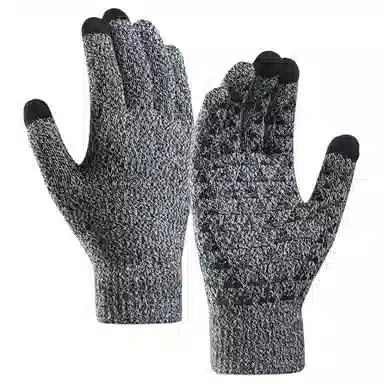 木林森 秋冬季保暖游戏触屏骑车休闲简约 腈纶 毛线手套 男女同款情侣款