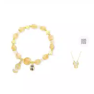 金瑞邦 赠平安锁吊坠新中式国潮 简单百搭 貔貅小众设计 轻奢 招财进宝 转运来财 气质款 福牌 精准桃花 平步青云 好运 水晶 手串 女款