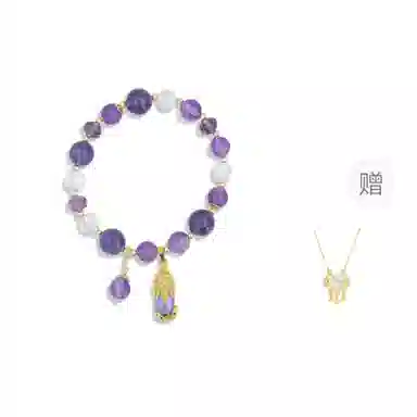 金瑞邦 赠平安锁吊坠新中式国潮 简单百搭 貔貅小众设计 轻奢 招财进宝 转运来财 气质款 福牌 精准桃花 平步青云 好运 水晶 手串 女款