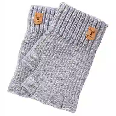 木林森 秋冬季针织半指 学生防寒加厚保暖 腈纶 绒线手套 男女同款情侣款