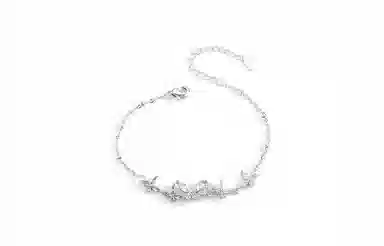 牧言 甜美可爱简约小众设计高级感 光面立体极光蝶梦闪耀水滴手饰 合金 幻彩蝴蝶手链 女款