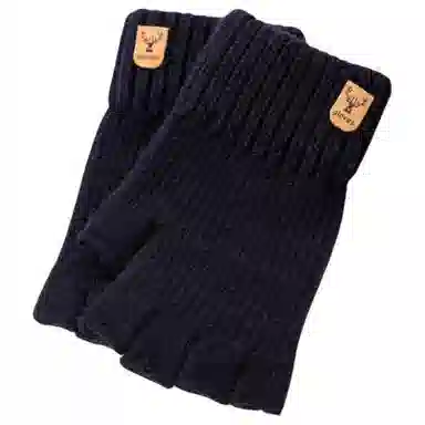 木林森 秋冬季针织半指 学生防寒加厚保暖 腈纶 绒线手套 男女同款情侣款