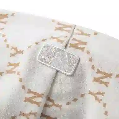 MLB Yankees Letter Print Hoodie Jacket Beige