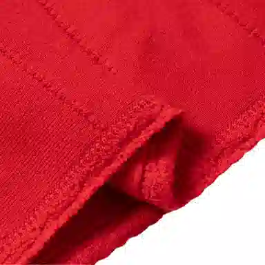 镂空羊毛短袖连衣裙 女款 红色