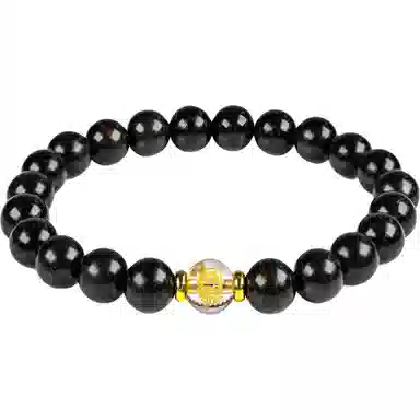 物㯖 五路财神财源滚滚多彩琉璃新中式国潮紫光檀诸事顺利招财进宝纳福转运珠百搭送礼平安好运檀木饰品 黑檀 木作手串 男女同款情侣款