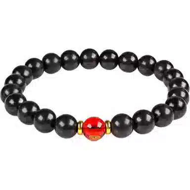 物㯖 五路财神财源滚滚多彩琉璃新中式国潮紫光檀诸事顺利招财进宝纳福转运珠百搭送礼平安好运檀木饰品 黑檀 木作手串 男女同款情侣款