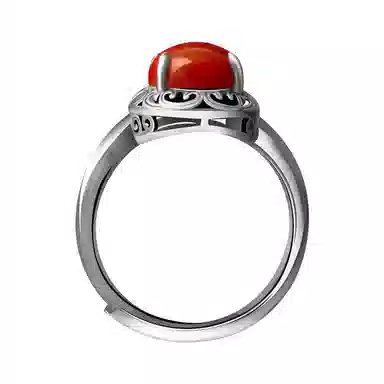 倾爱 复古  开口 生日 礼 玛瑙 戒指 女款