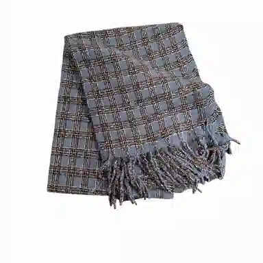 北极绒 氛围感格子冬新款韩系百搭学生可爱少女加厚保暖韩版 聚酯纤维 绒线围巾 男女同款情侣款