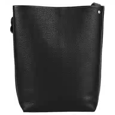 YOCAMU Vintage Leather Shoulder Bag Medium Black Brown