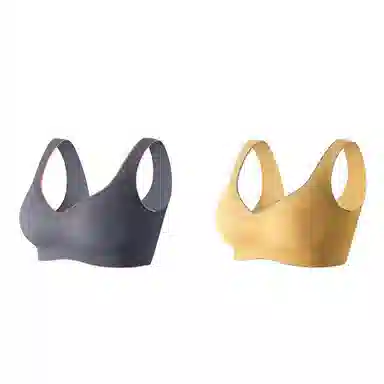 棉基因 亲肤无痕聚拢无钢圈收副乳背心式文胸 女款 组合装