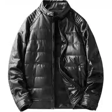 厚款加绒防风保暖纯色割圈绒长袖休闲基础皮棉衣皮衣 男女同款