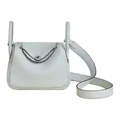 HERMES Lindy II mini Clemence 08 Bleu Pale