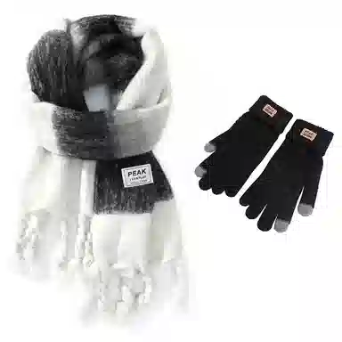 匹克 冬日保暖氛围感软到治愈组合 聚酯纤维 绒线围巾 男女同款情侣款