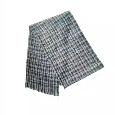 北极绒 新款高级感 经典百搭格子 秋冬季护颈两用 聚酯纤维 绒线围巾 男女同款情侣款