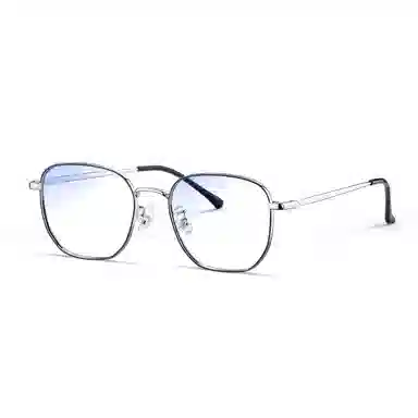 【联系客服可选度数】 苍木优品 感光变色抗疲劳眼镜近视可定制近视镜片超轻纯钛平光镜 合金钛 不规则形 光学镜架 男女同款情侣款