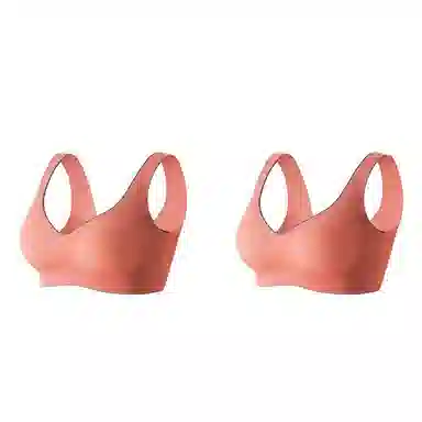 棉基因 亲肤无痕聚拢无钢圈收副乳背心式文胸 女款 组合装