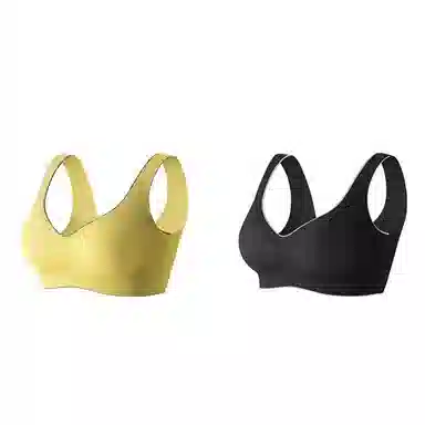 棉基因 亲肤无痕聚拢无钢圈收副乳背心式文胸 女款 组合装