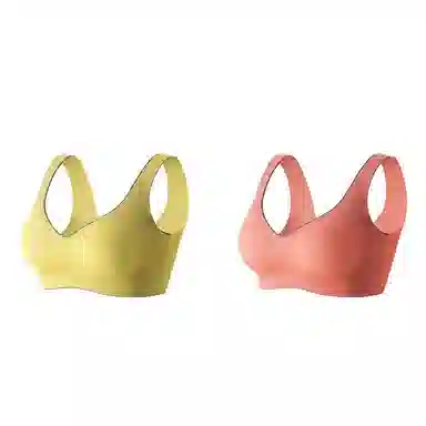 棉基因 亲肤无痕聚拢无钢圈收副乳背心式文胸 女款 组合装