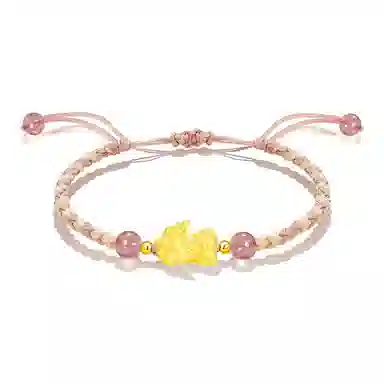 吉瑶 中式  萌趣可爱 招财貔貅 新中式 国风国潮  简约 清新小众 平安聚财 纳福 琉璃 手链 男女同款情侣款