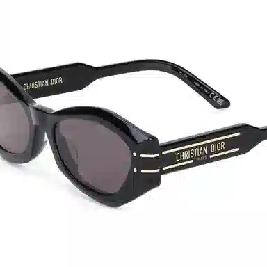 DIOR SIGNATURE B1U Oval Sunglasses Black