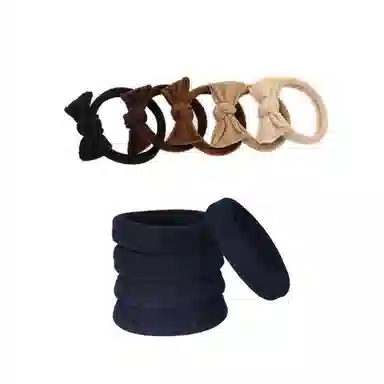 左欧 扎头发蝴蝶结 精致可爱高弹力简约韩国黑色发圈 布艺 头绳 女款