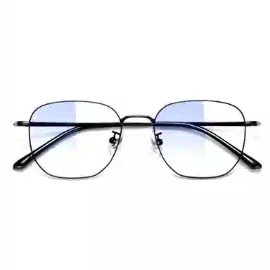 【联系客服可选度数】 苍木优品 感光变色抗疲劳眼镜近视可定制近视镜片超轻纯钛平光镜 合金钛 不规则形 光学镜架 男女同款情侣款