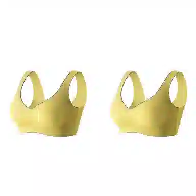 棉基因 亲肤无痕聚拢无钢圈收副乳背心式文胸 女款 组合装