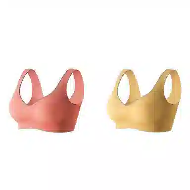 棉基因 亲肤无痕聚拢无钢圈收副乳背心式文胸 女款 组合装