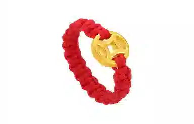 周六福 珠宝黄金红绳手饰小铜钱指环定价小众设计 足金 按克计价 戒指 女款